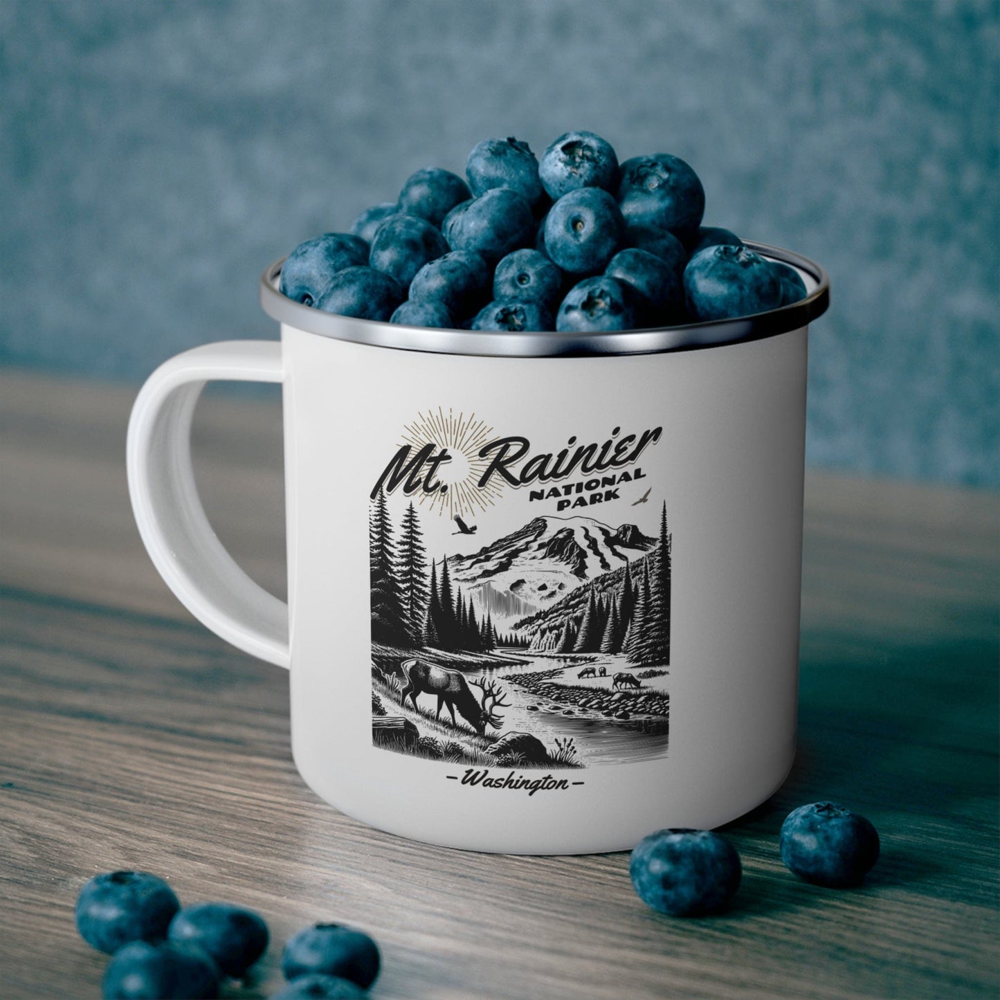 Mt Rainier National Park - Enamel Souvenir Mug