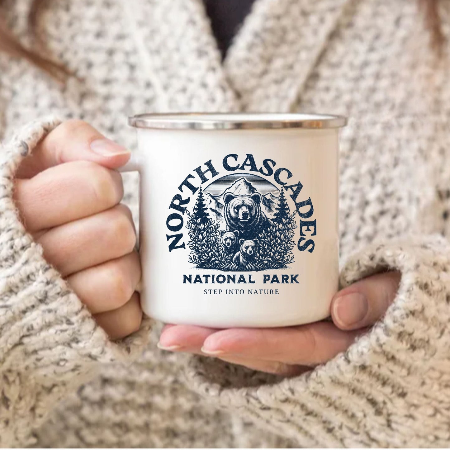 North Cascades National Park Enamel Camp Mug | Washington Gift