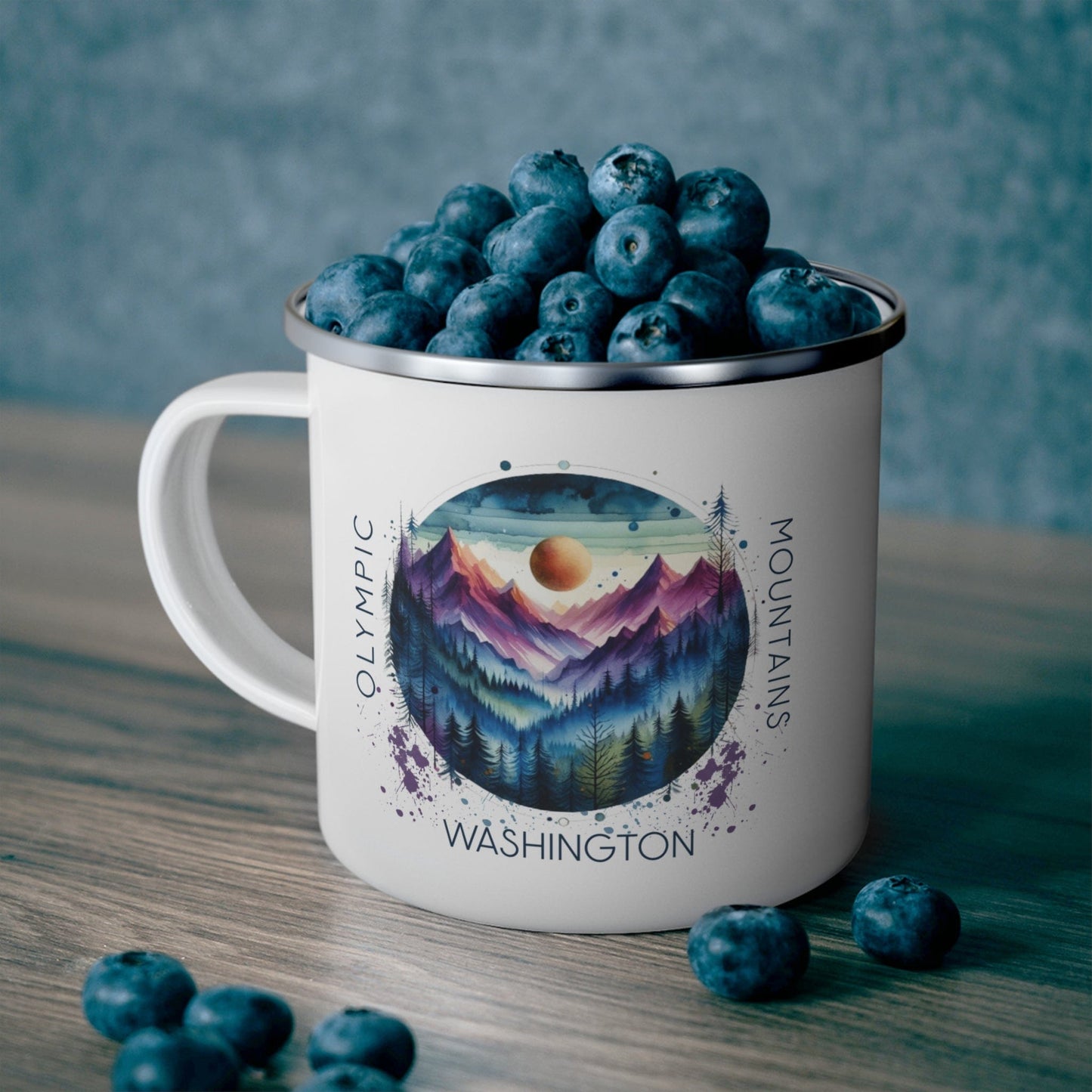 The Olympic Mountains - Enamel Souvenir Mug