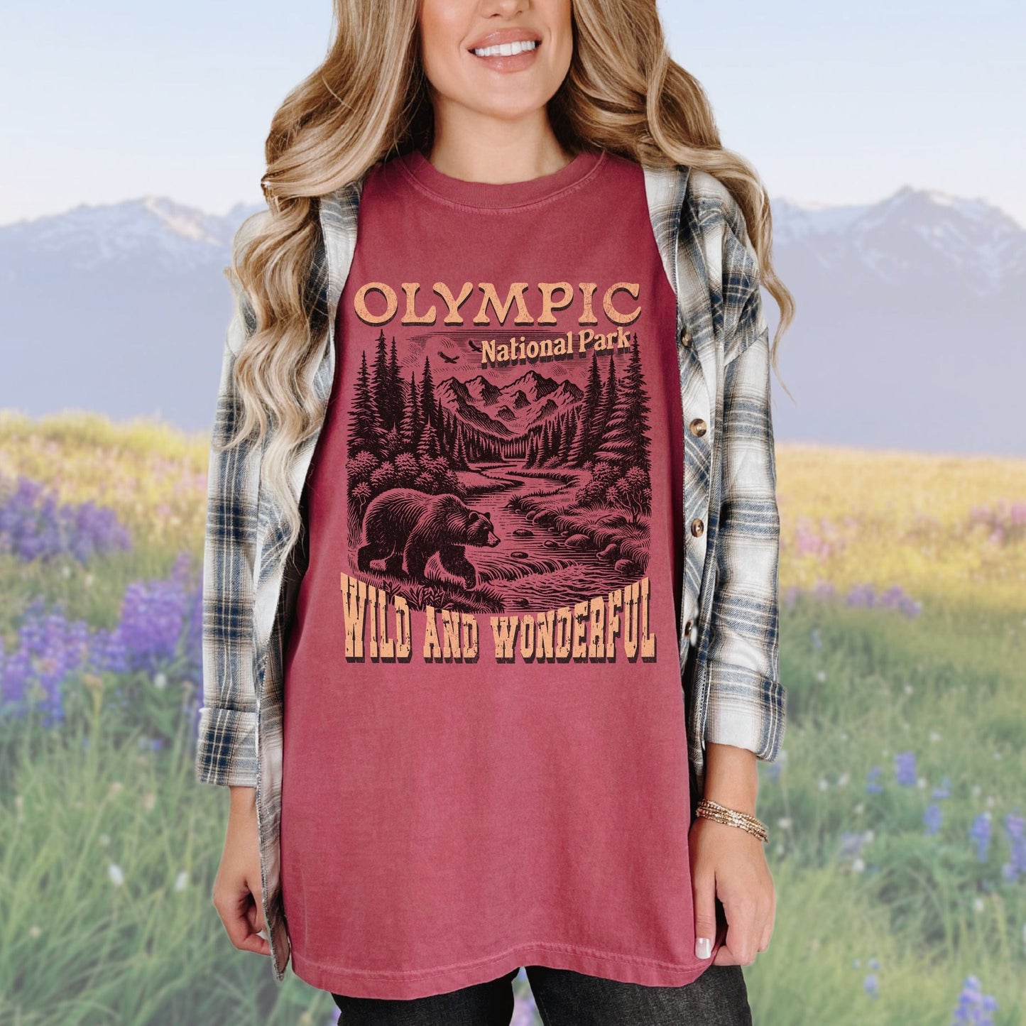 Olympic National Park, Vintage Style Tee