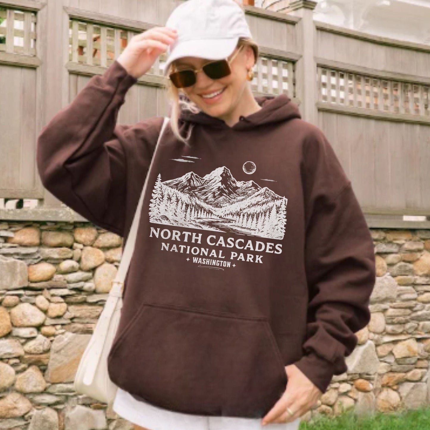 North Cascades Washington Hoodie — Adventure Lovers Softstyle Sweatshirt