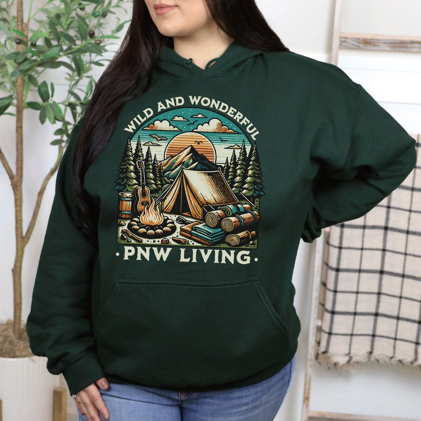 PNW Living, Camping Adventure, Softstyle Hoodie