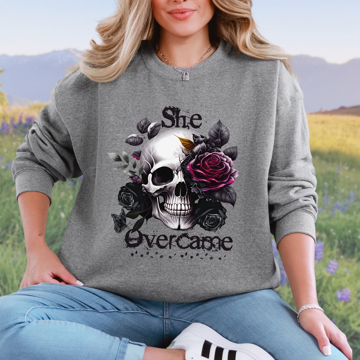 She Overcame, Softstyle Sweatshirt