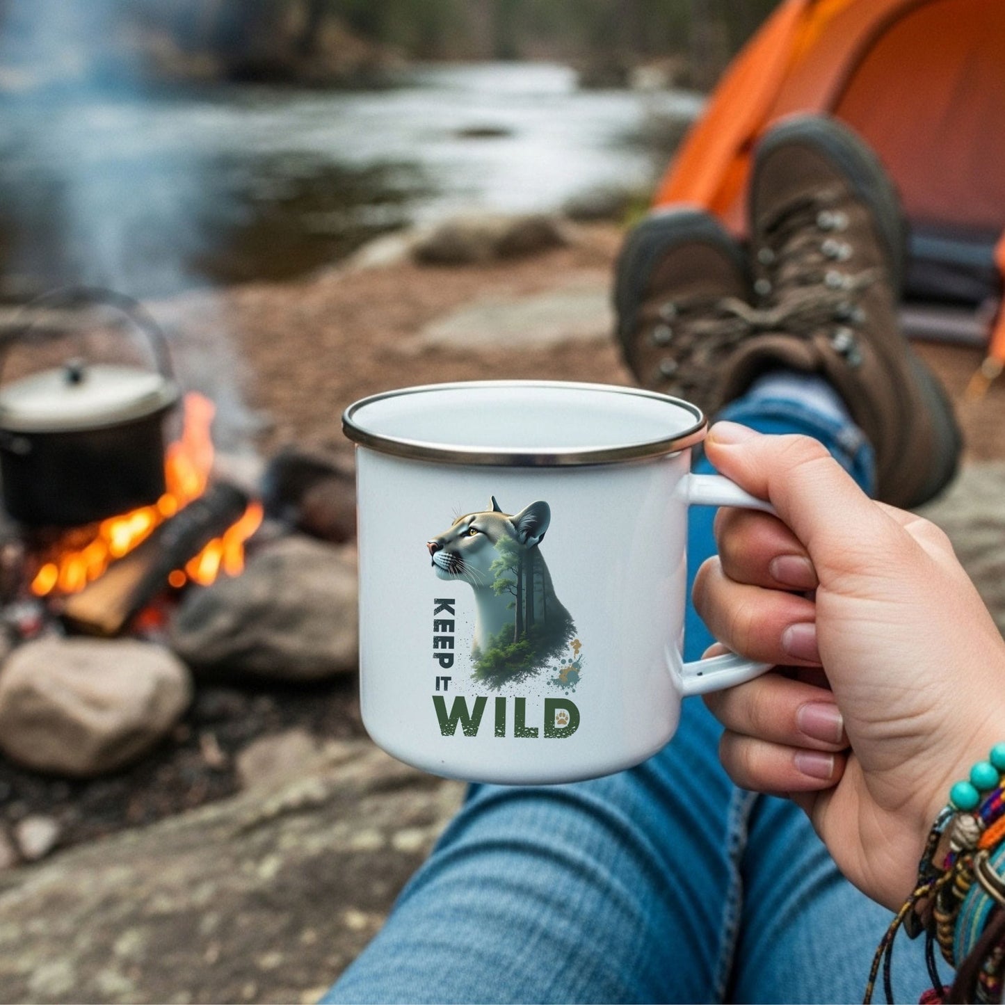 Keep It Wild Enamel Camping Mug | Outdoor & National Park Lover Gift