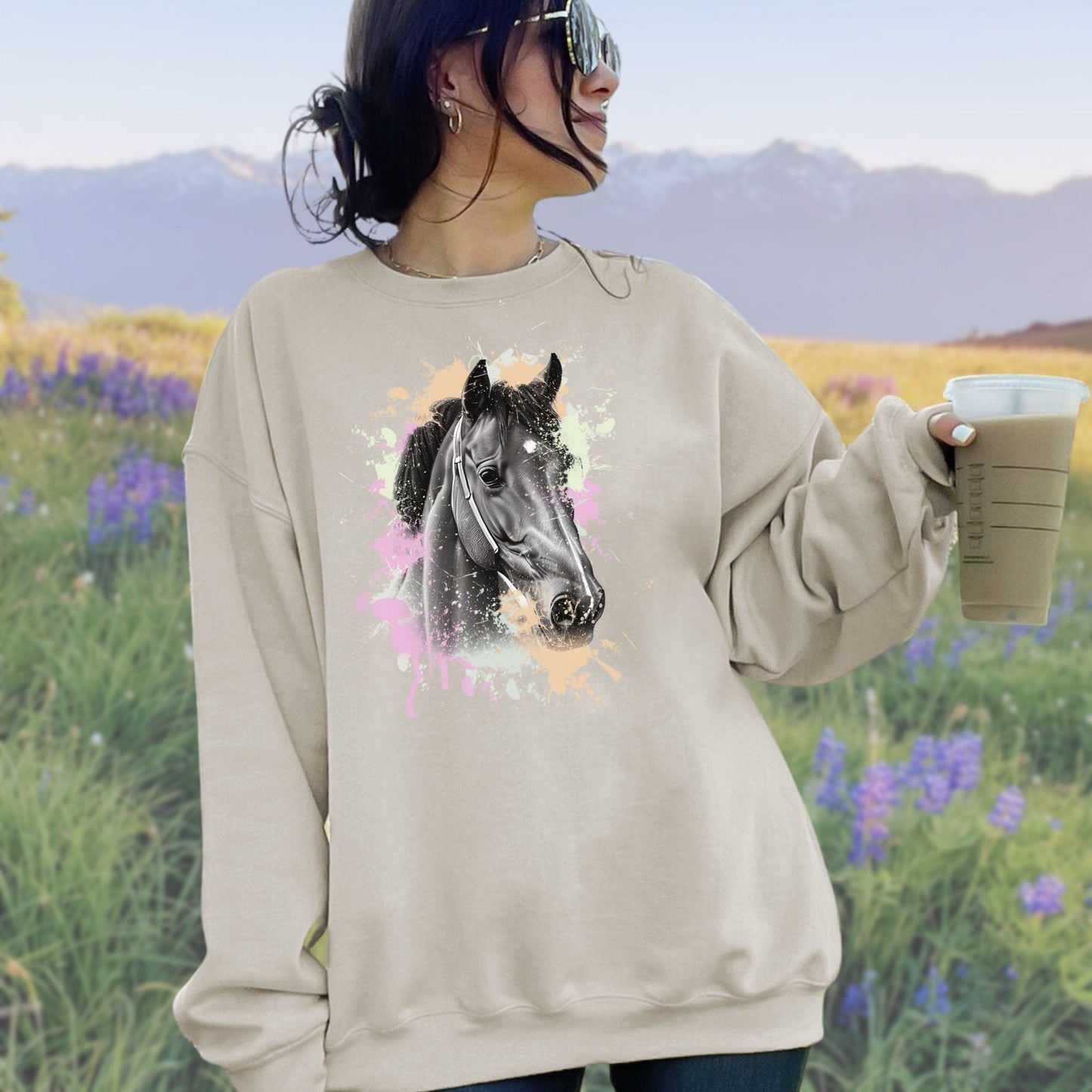 Watercolor Horse Softstyle Sweatshirt