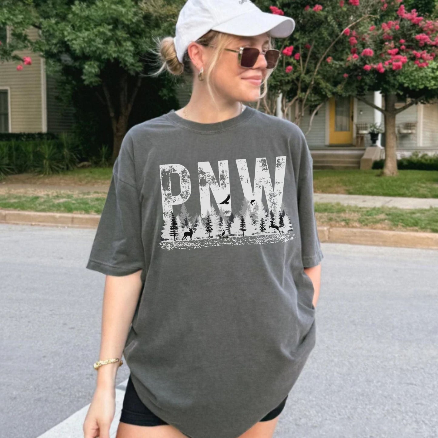 PNW Grunge Letters Vintage Style Tee