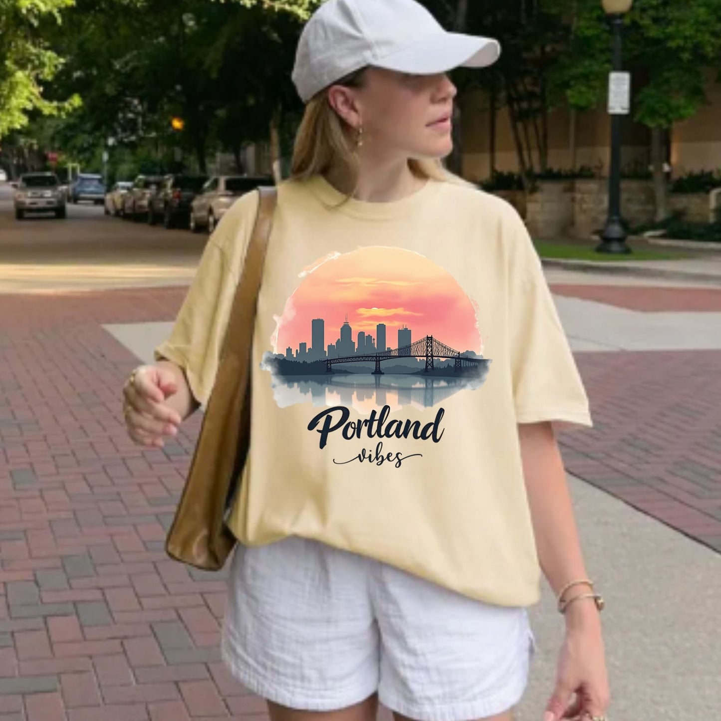 Portland Vibes Sunset Tee | Oregon Retro Graphic T-Shirt