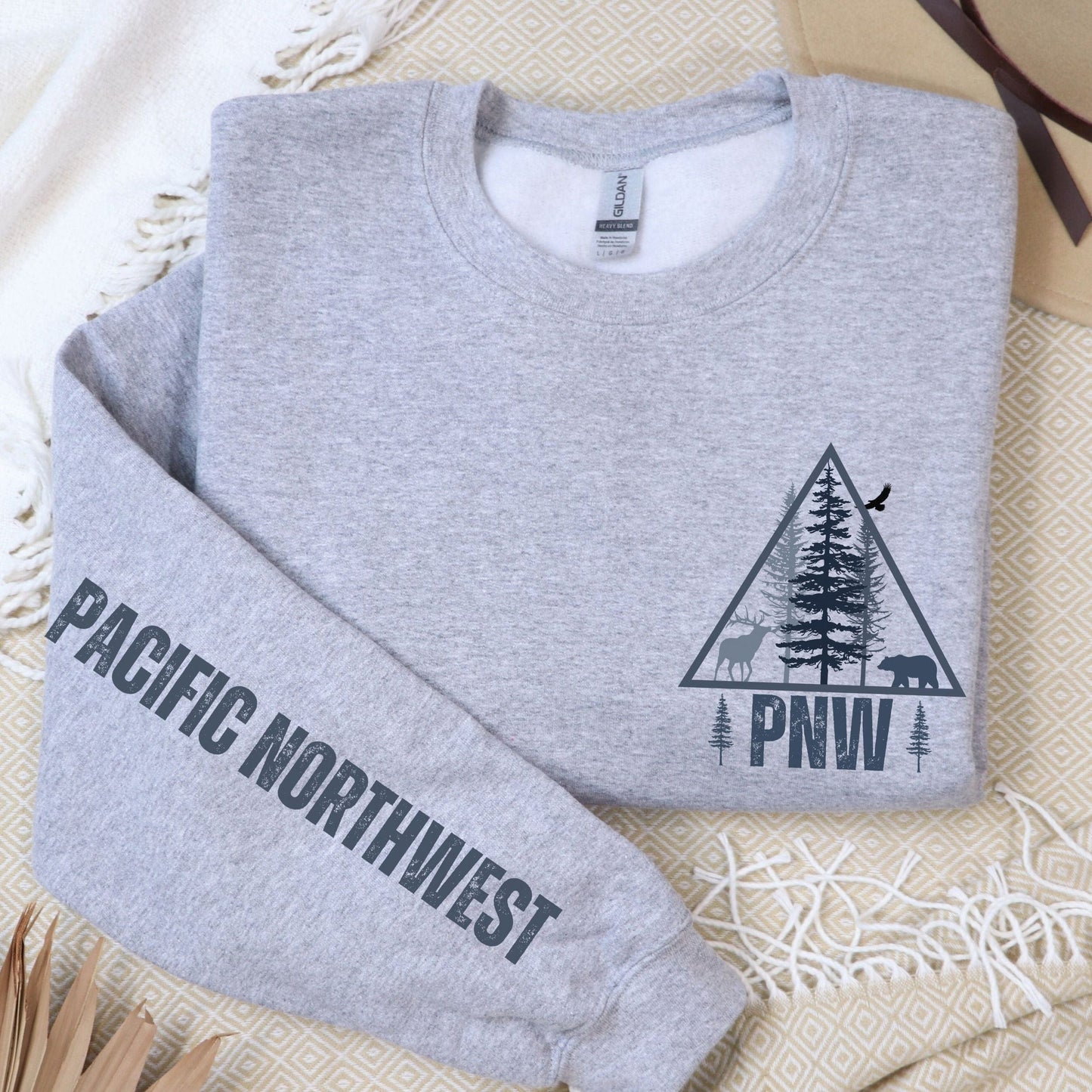 PNW Wilderness, Pocket & Sleeve, Softstyle Sweatshirt