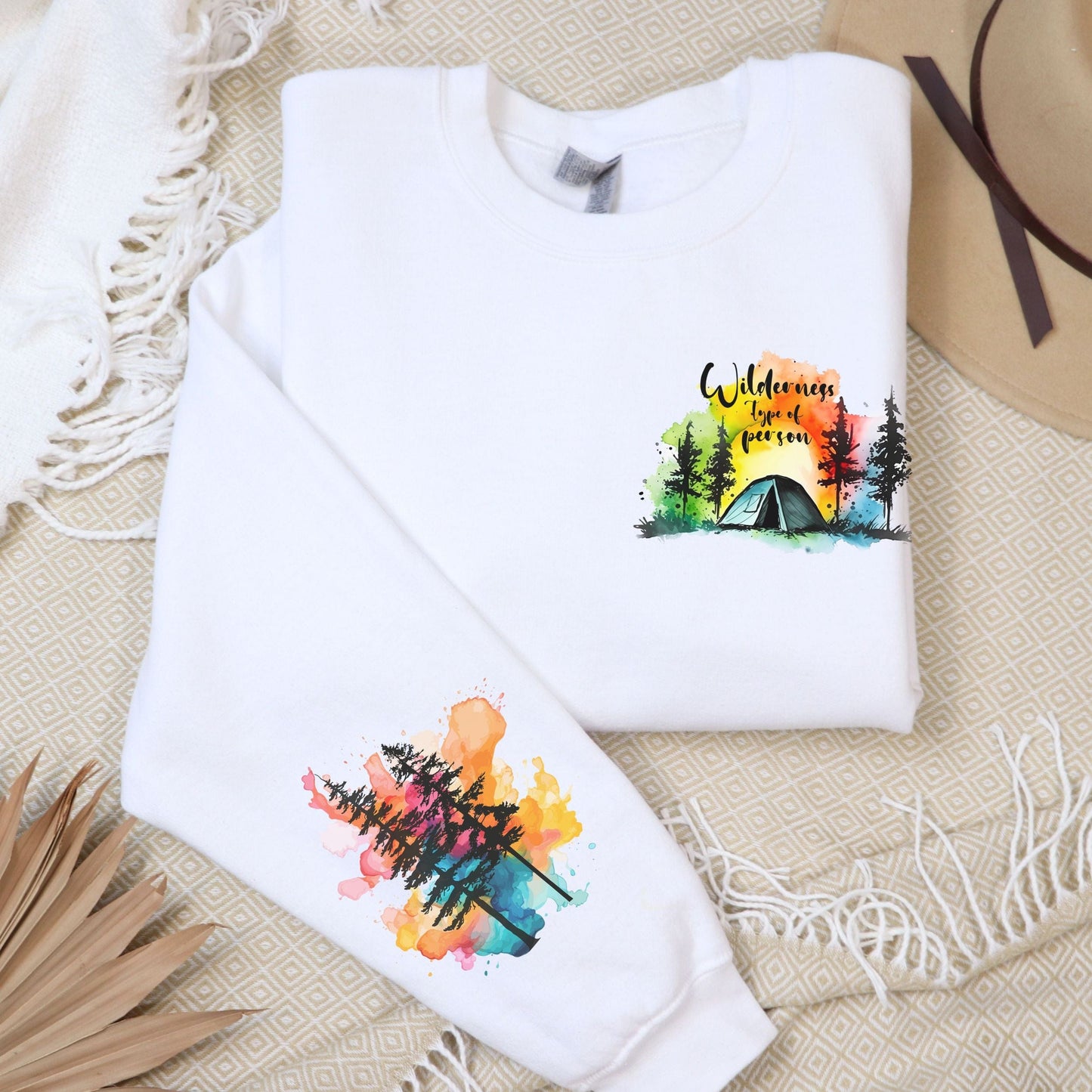 Wilderness Person, Pocket and Sleeve Design, Softstyle Sweatshirt