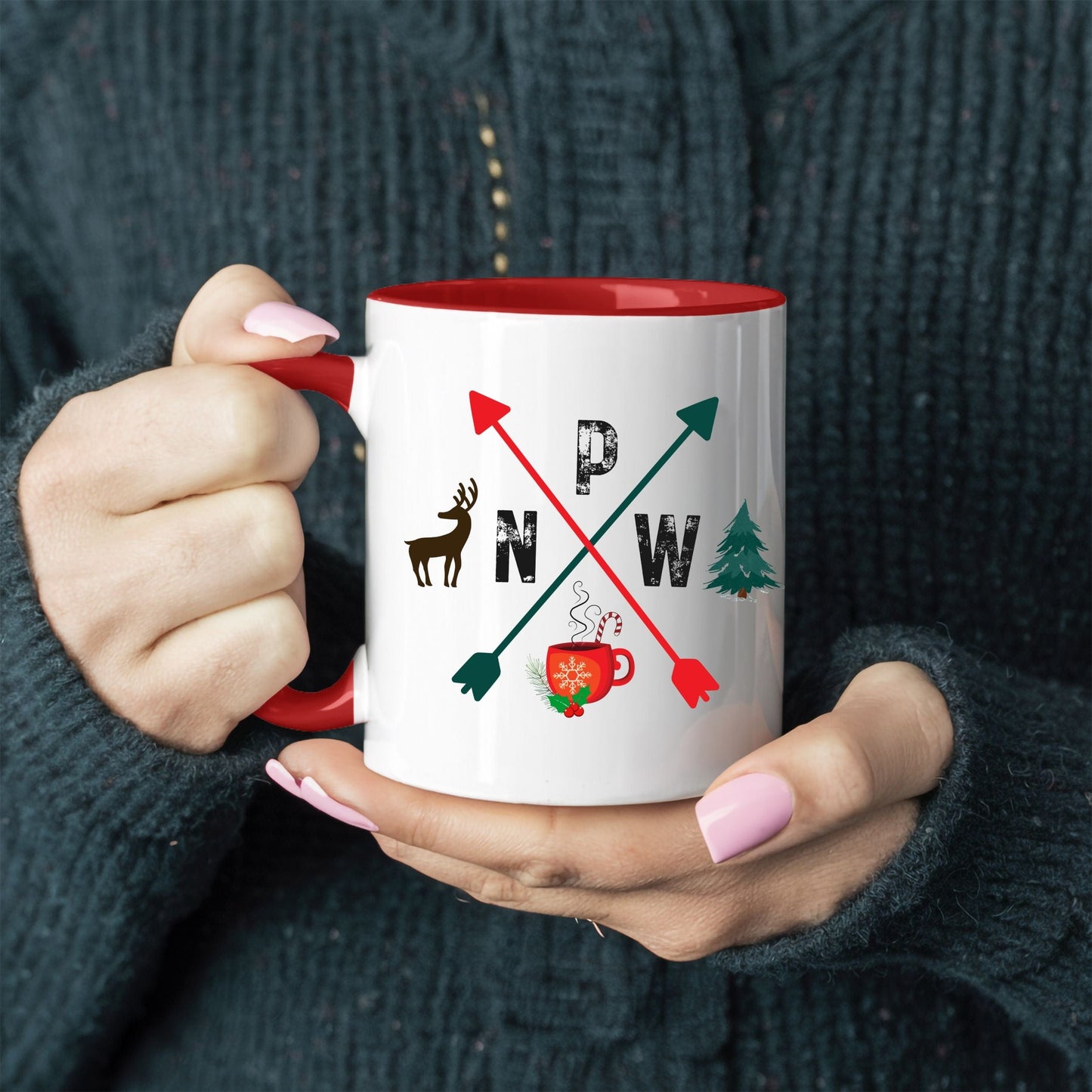 Accent Mug PNW Holiday Arrows Pacific Northwest Gift