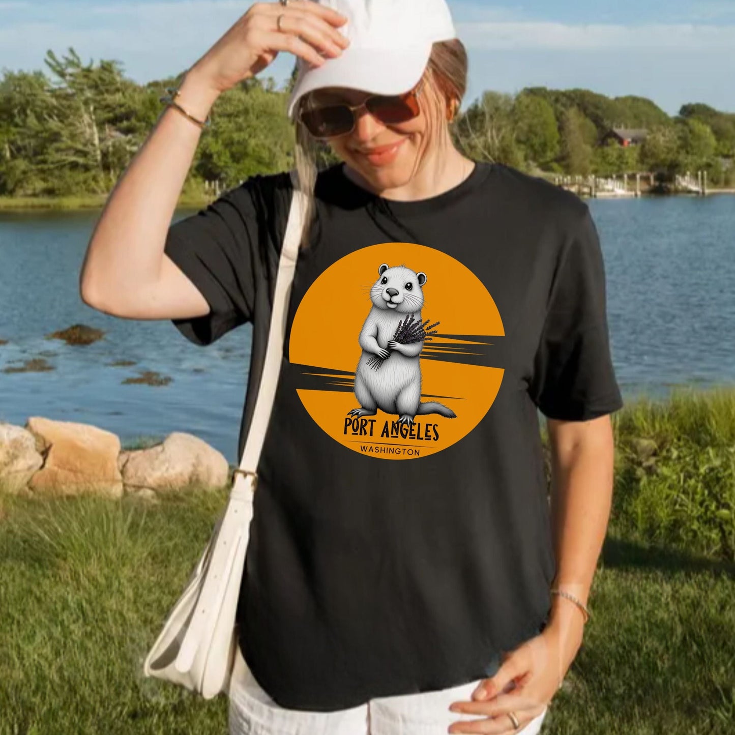 Port Angeles Sunset Marmot, Softstyle Tee