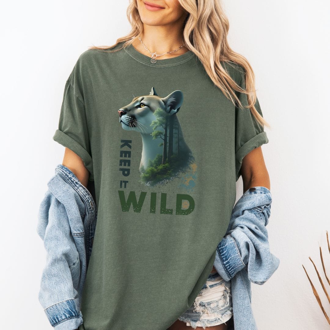 Forest Cougar Keep it Wild, Vintage Style Tee