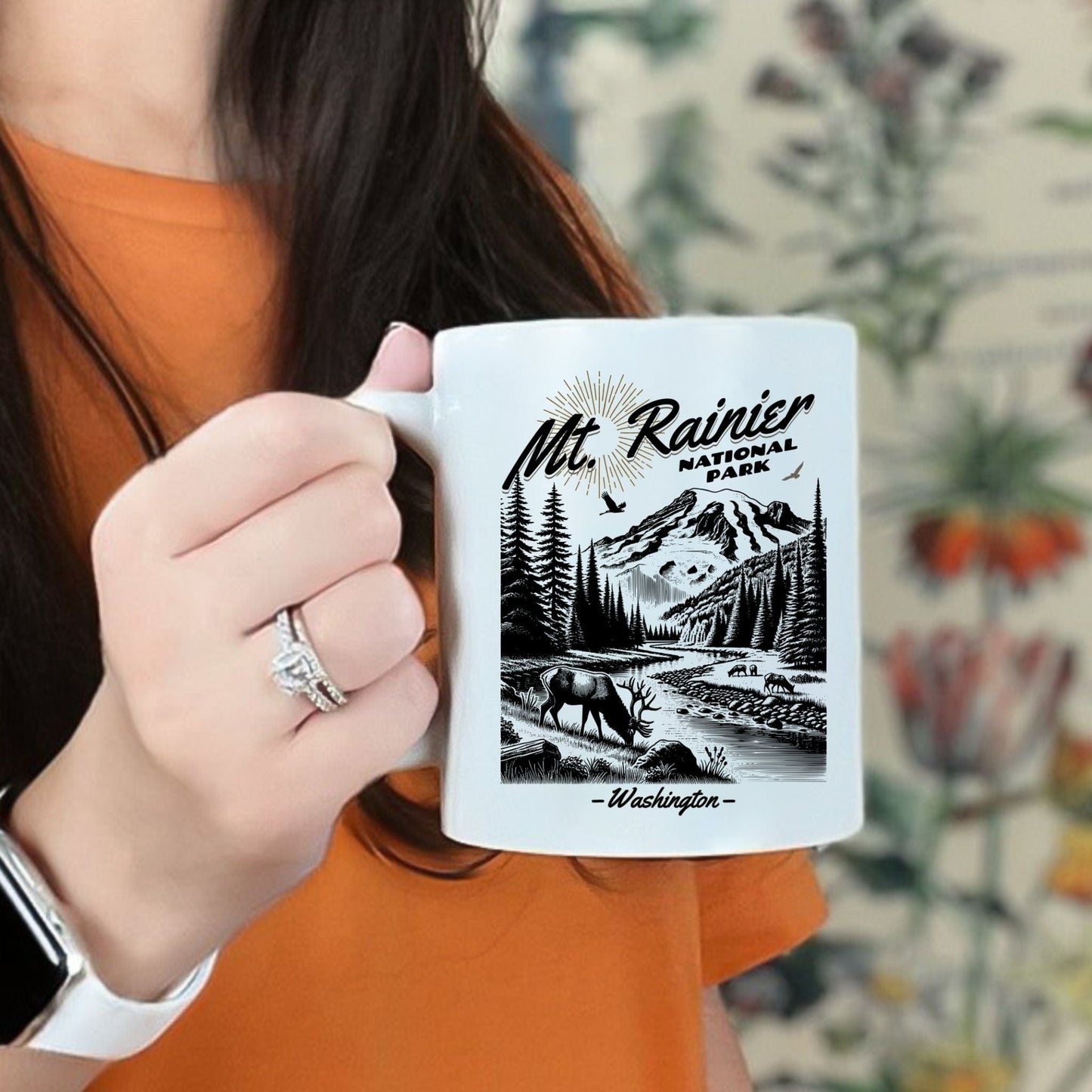 Mt. Rainier National Park Souvenir - 11oz Ceramic Mug