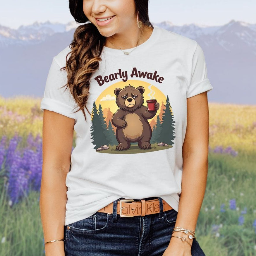 Bearly Awake Sleepy Bear Softstyle Tee