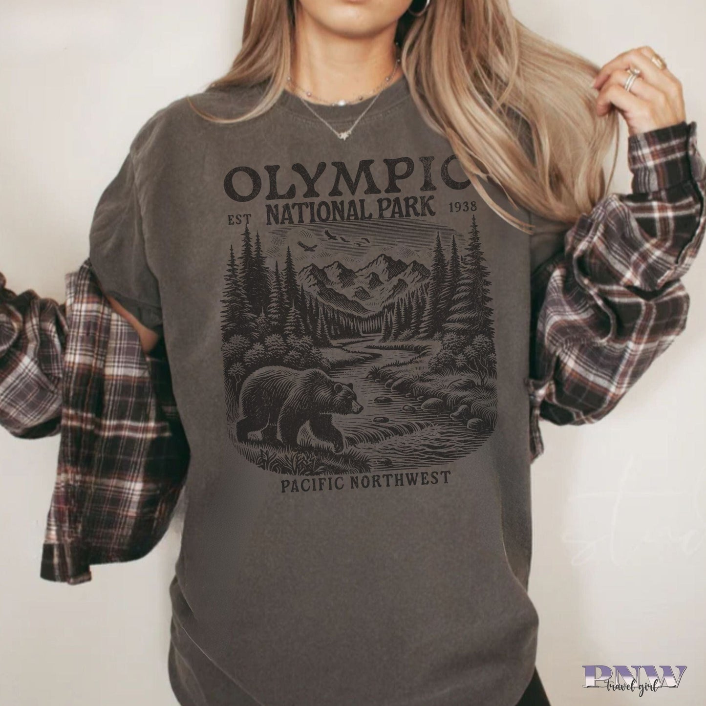 Olympic National Park, Vintage Style Tshirt
