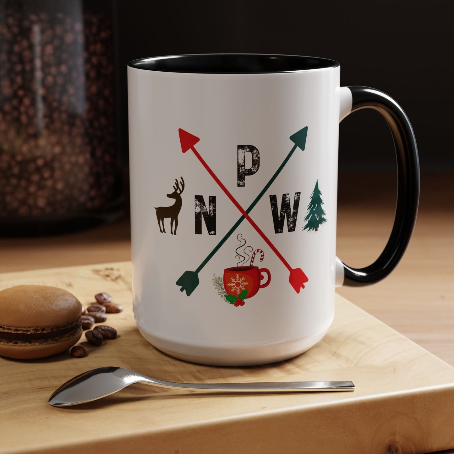 Accent Mug PNW Holiday Arrows Pacific Northwest Gift