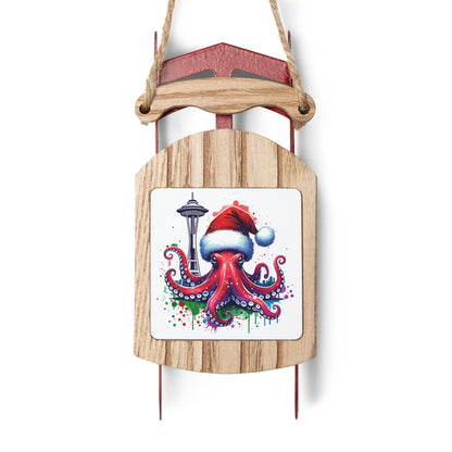 Seattle Santa Octopus Sled Ornament