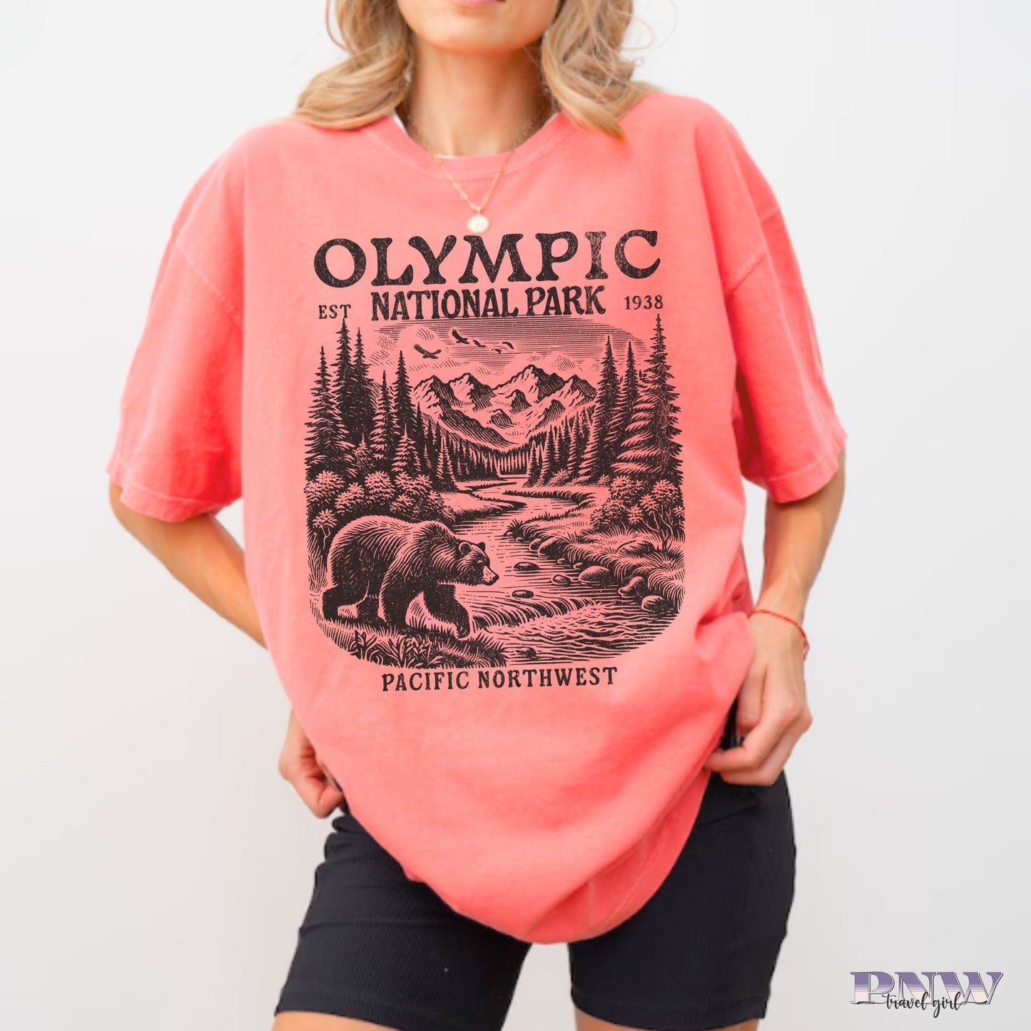 Olympic National Park, Vintage Style Tshirt