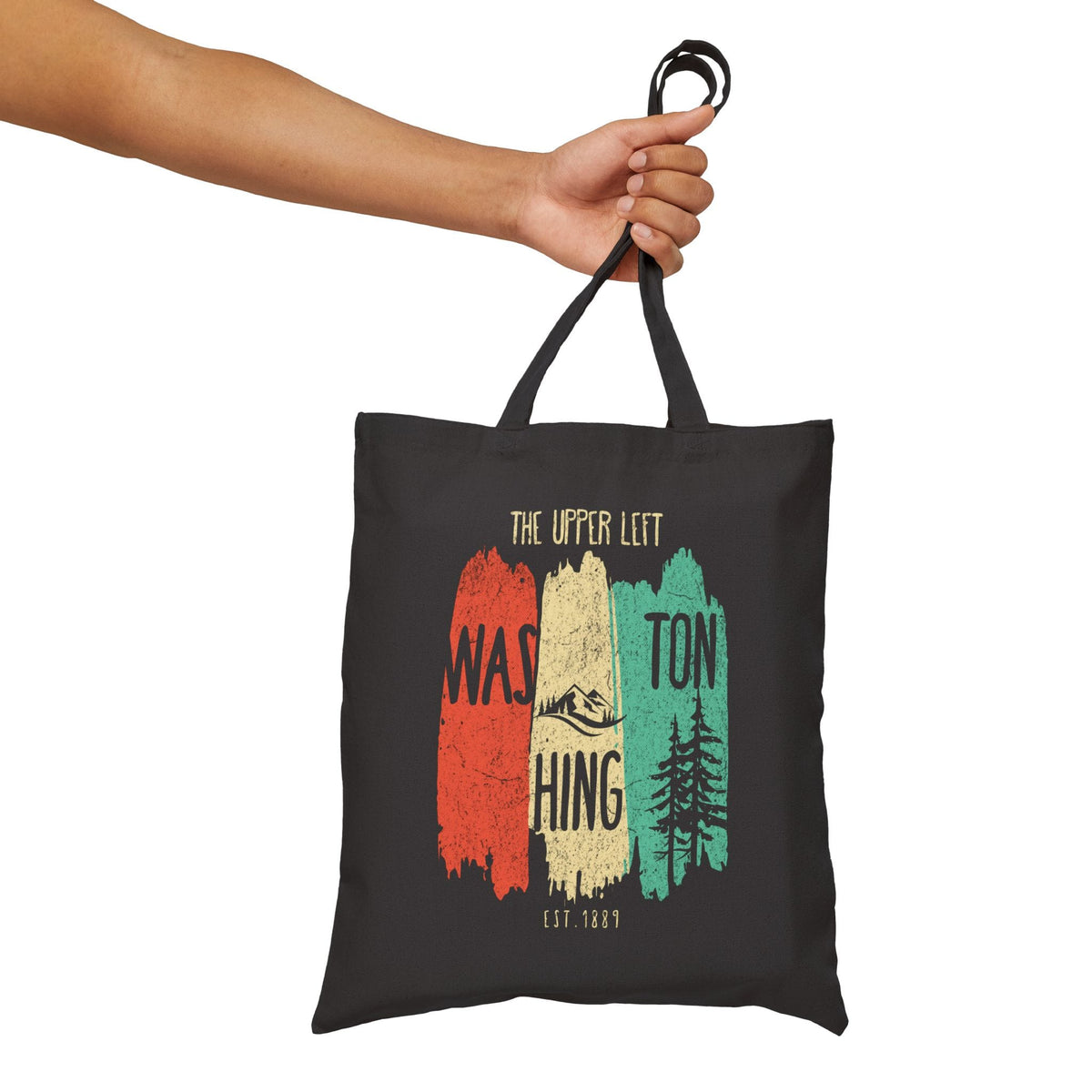 Upper Left Washington Tote Bag | Vintage Pacific Northwest Canvas Bag