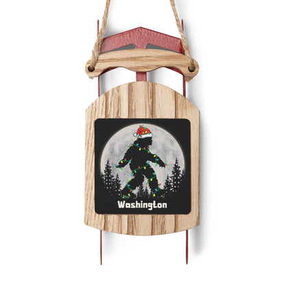 Washington Christmas Sasquatch Sled Ornament