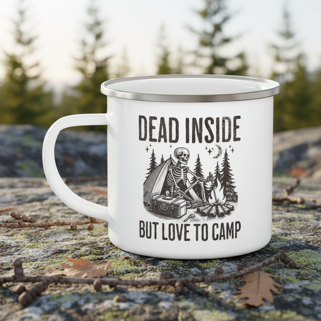 Dead Inside, Skeleton Camping Mug