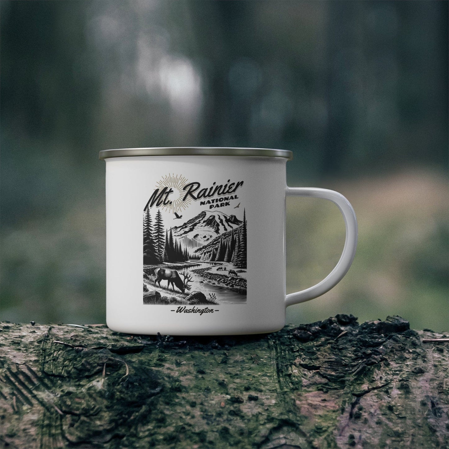 Mt Rainier National Park - Enamel Souvenir Mug