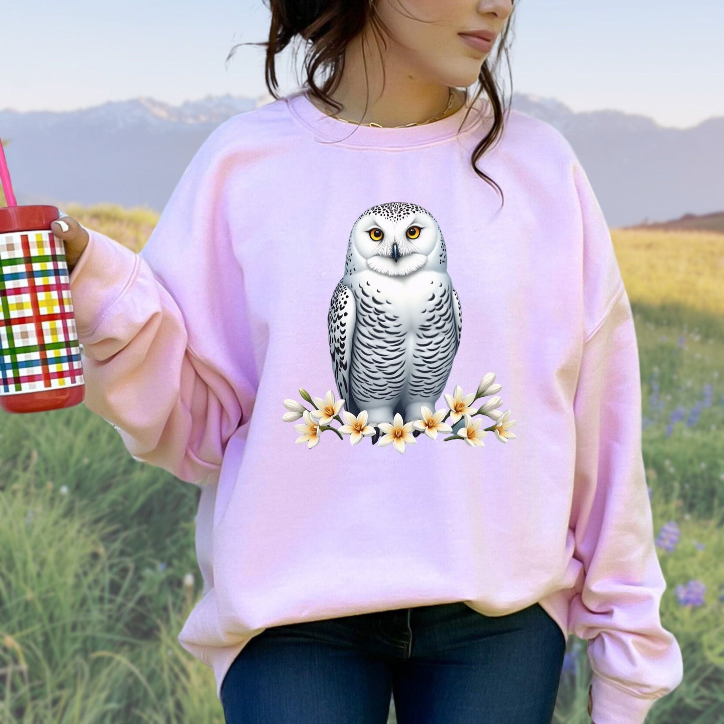Majestic White Owl, Softstyle Sweatshirt