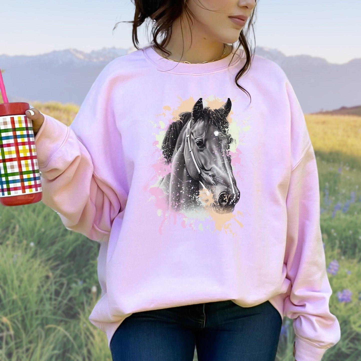 Watercolor Horse Softstyle Sweatshirt