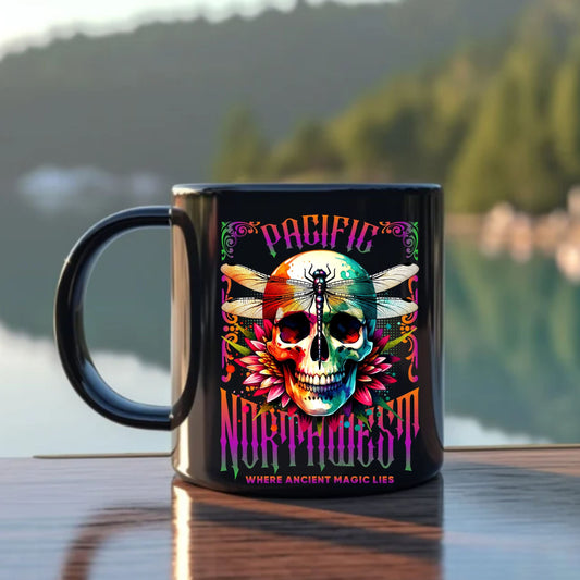 PNW Ancient Magic Black Mug (11oz, 15oz)