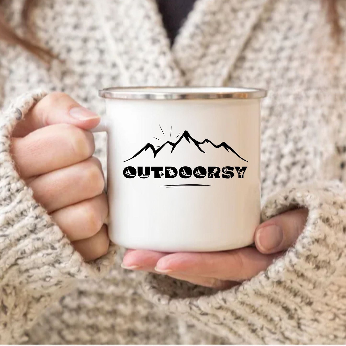 Outdoorsy - Enamel Camping Mug