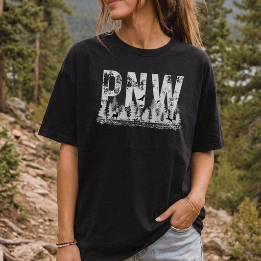 PNW Wildlife Shirt | Pacific Northwest Distressed Graphic Tee