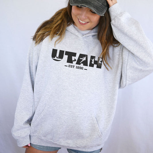 Utah Mountain Hoodie | Rugged Outdoor Graphic Sweatshirt