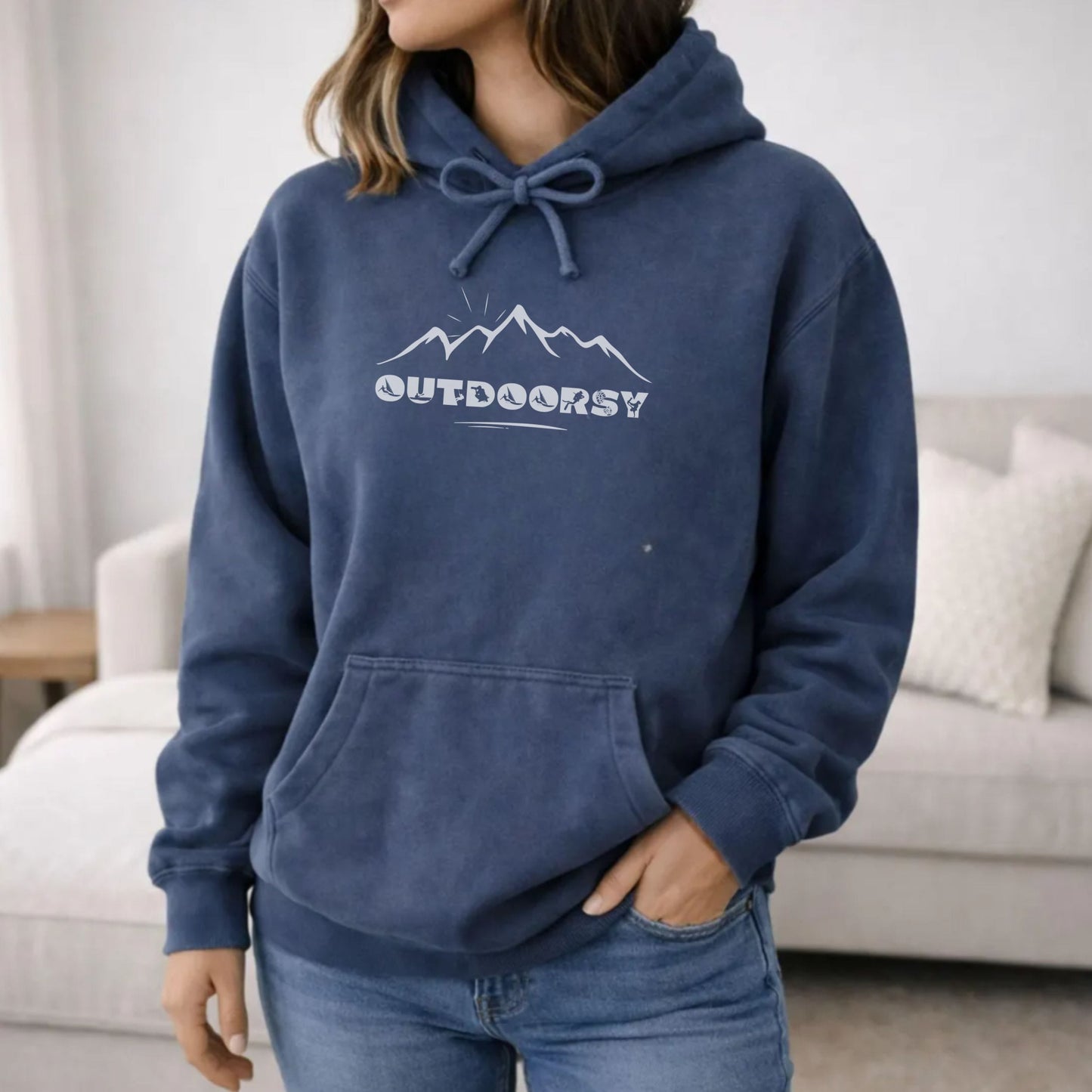 Outdoorsy Mountain Hoodie | Comfort Colors Hiking & Camping Sweatshirt