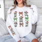 Coquette Christmas Raccoon Sweatshirt | Bow Sleeve Woodland Holiday Crewneck