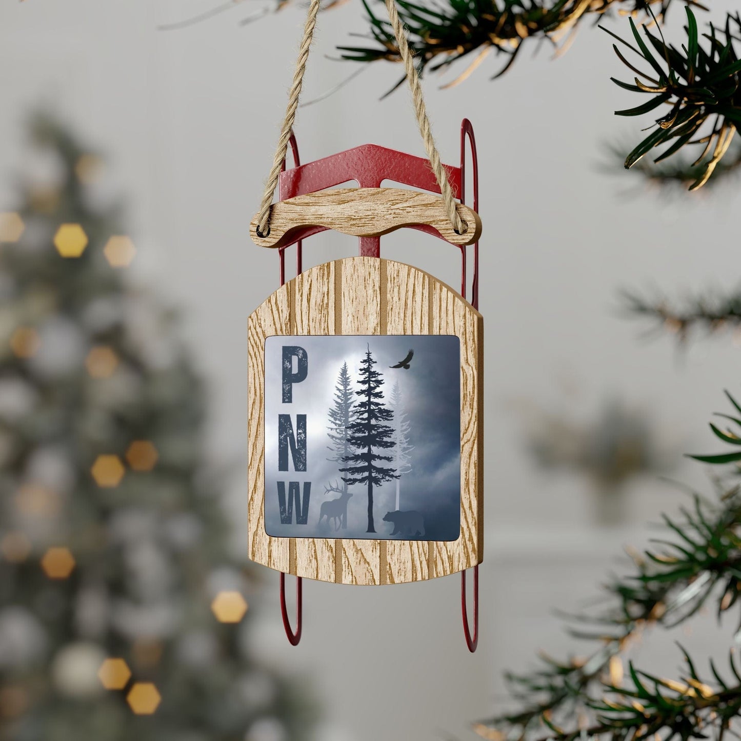PNW Winter Sled Ornament