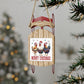 Merry Chickmas, Chicken Holiday Sled Ornament for Chicken Lovers