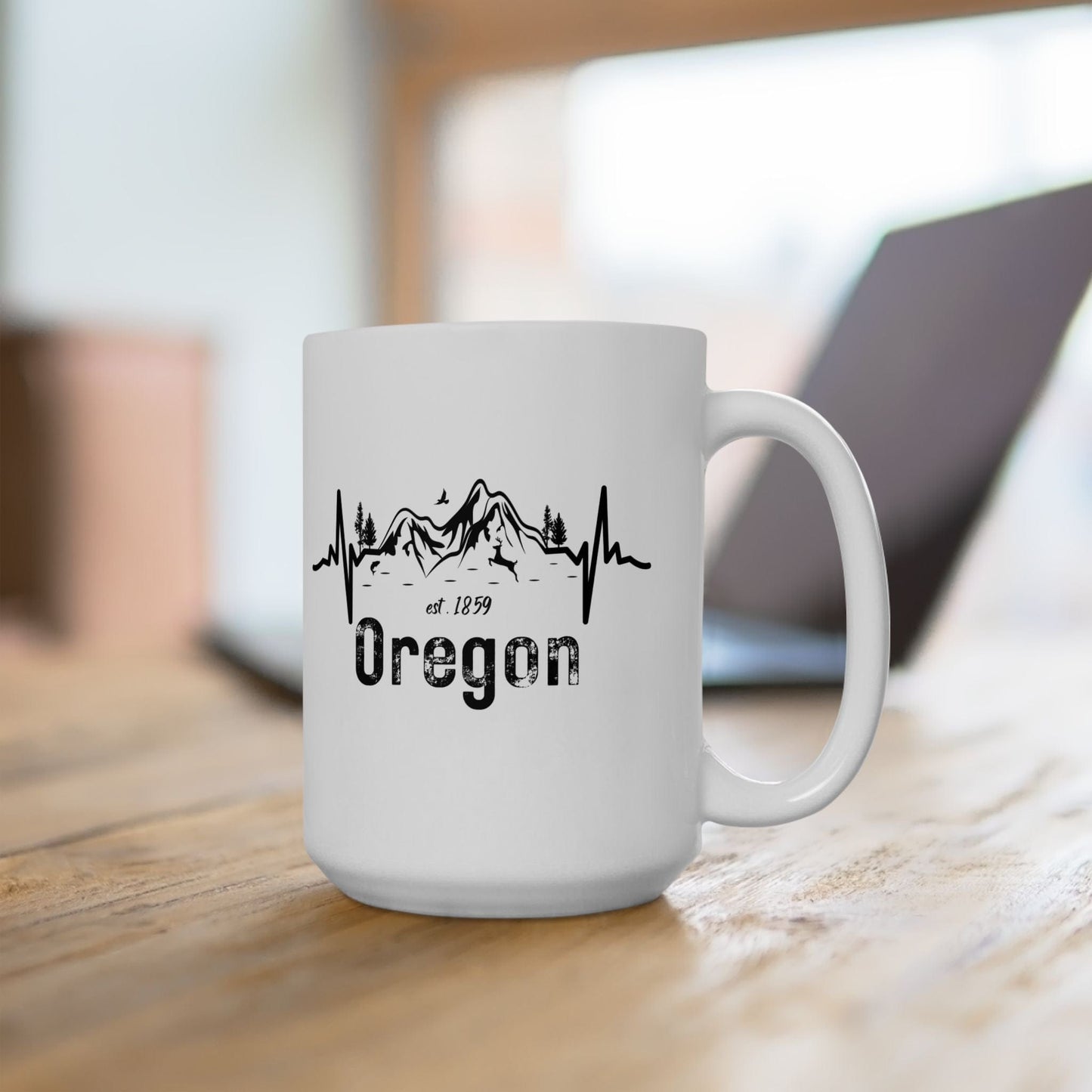 Oregon Mountain Heartbeat, Ceramic Mug