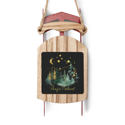 Black and Gold PNW Sled Ornament