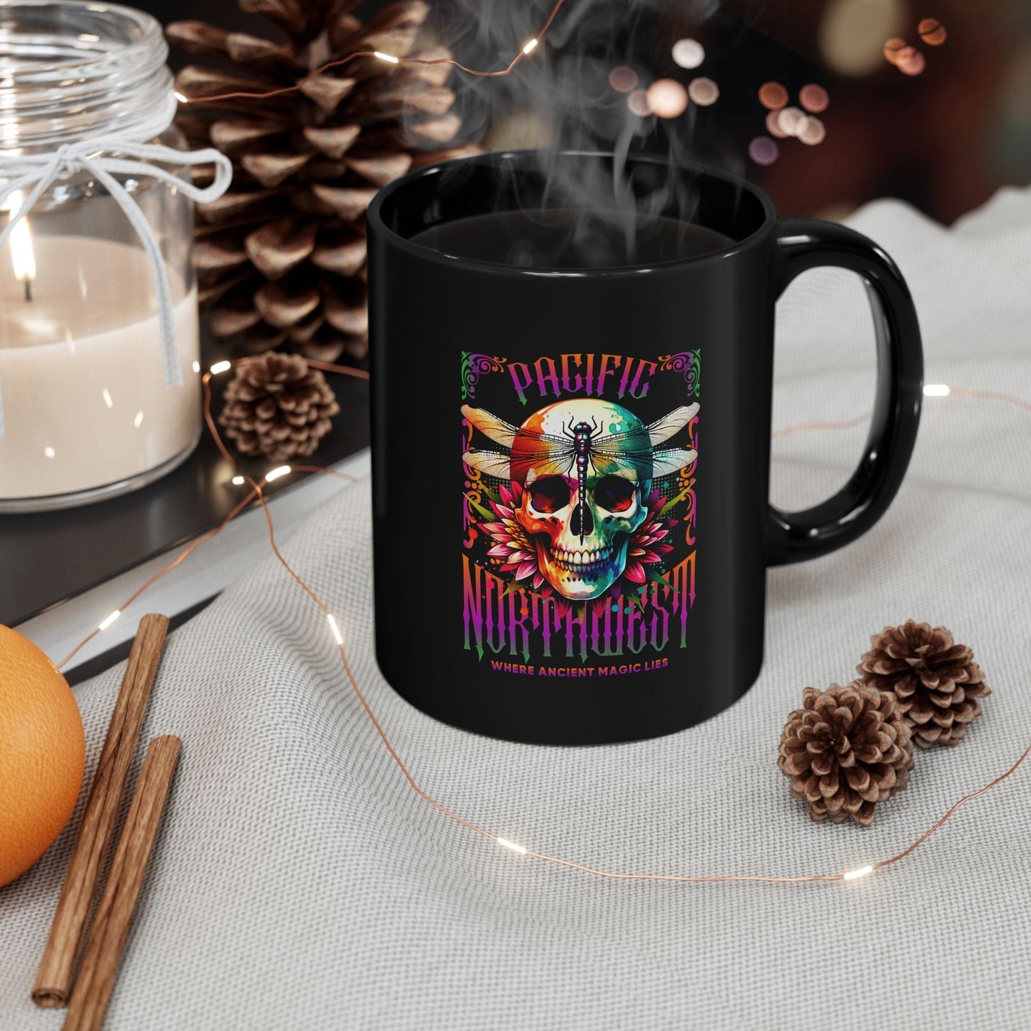 PNW Ancient Magic Black Mug (11oz, 15oz)
