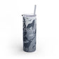 PNW Wildlife Blue Foggy Skies 20oz Skinny Matte Tumbler with Straw