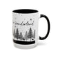 Winter Wonderland Mug | Black Accent Snowy Forest Coffee Mug