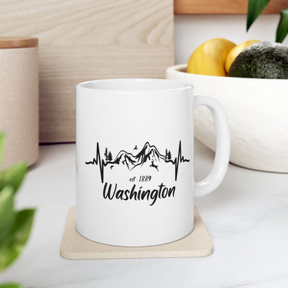 Washington Mountain Heartbeat, Ceramic Mug