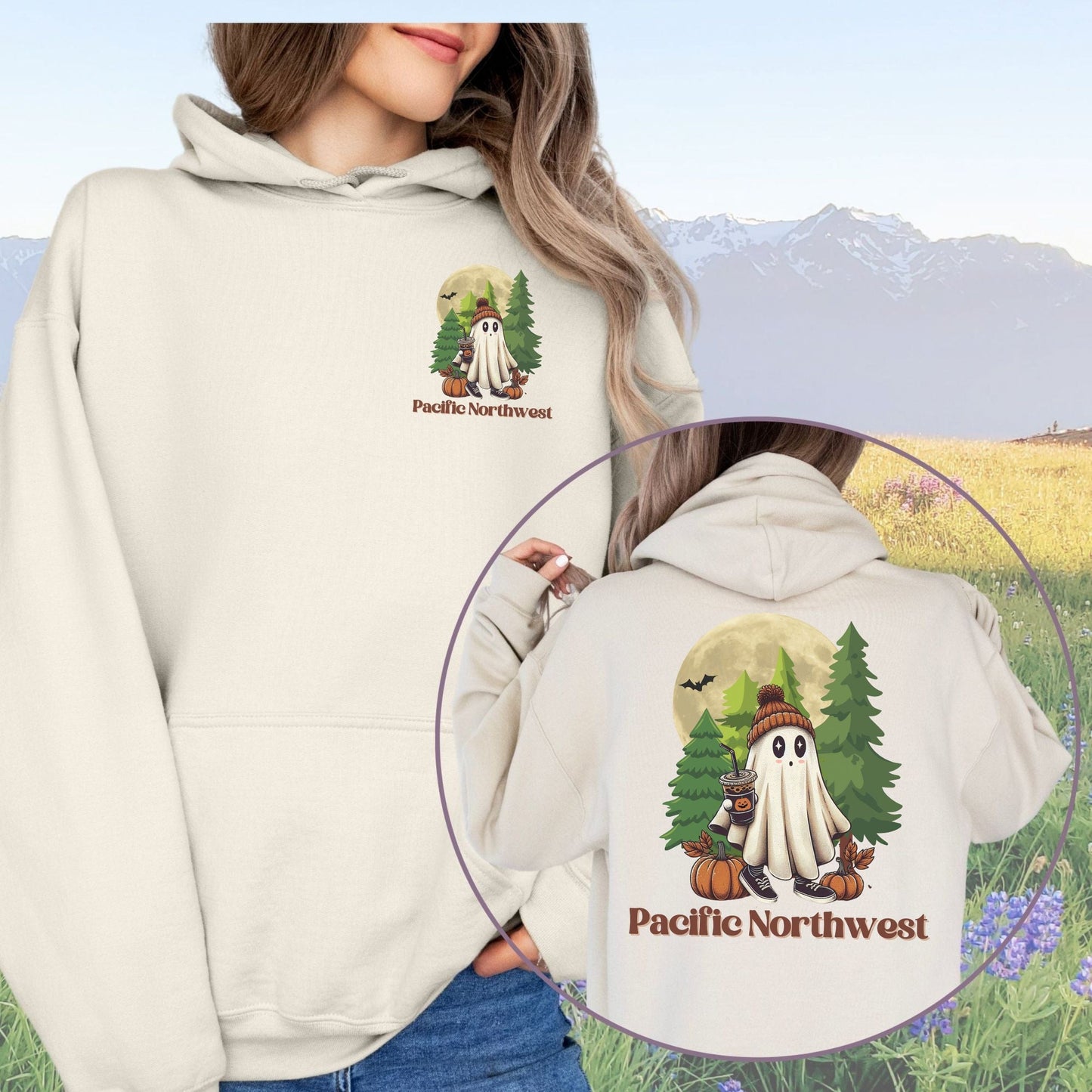 Pacific Northwest Grunge Ghost, Softstyle Hoodie