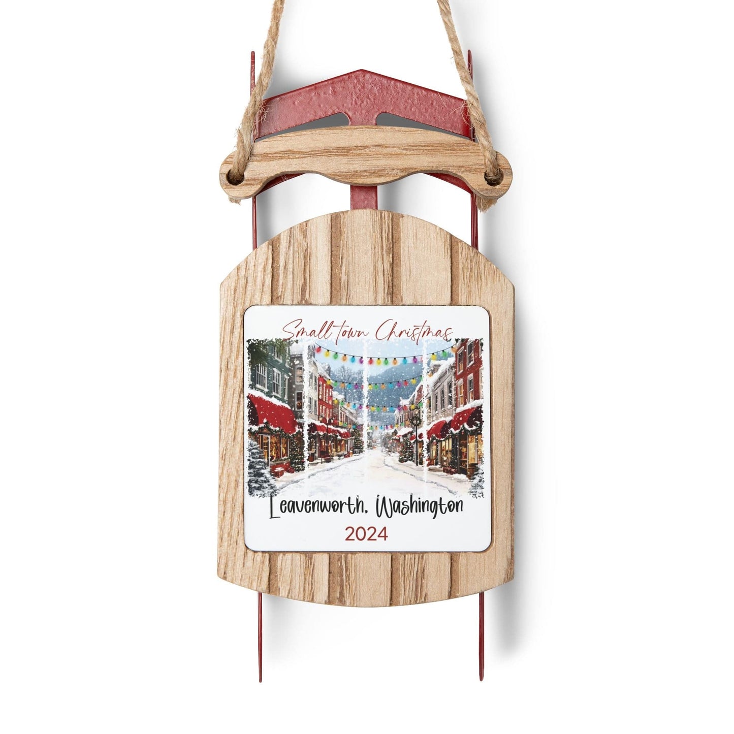 Leavenworth Christmas Sled Ornament