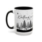 Winter Wonderland Mug | Black Accent Snowy Forest Coffee Mug