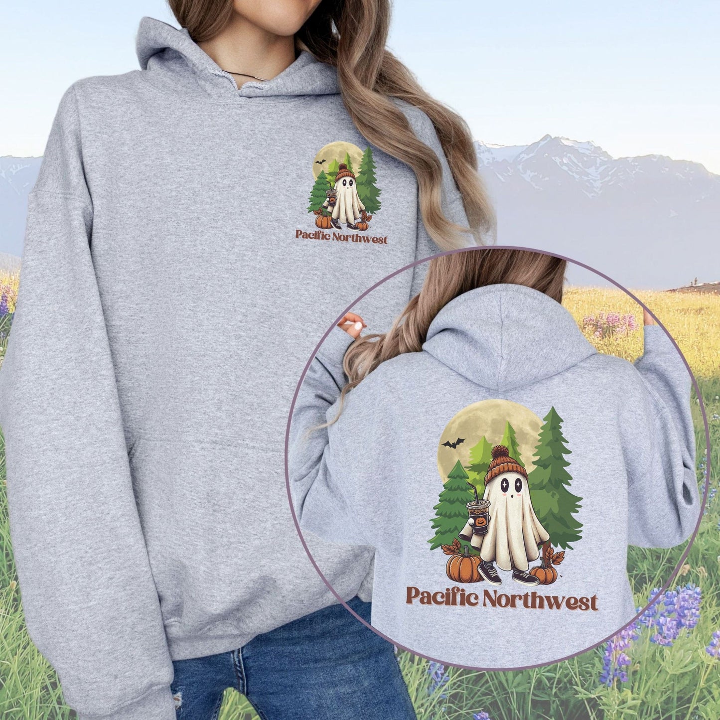 Pacific Northwest Grunge Ghost, Softstyle Hoodie