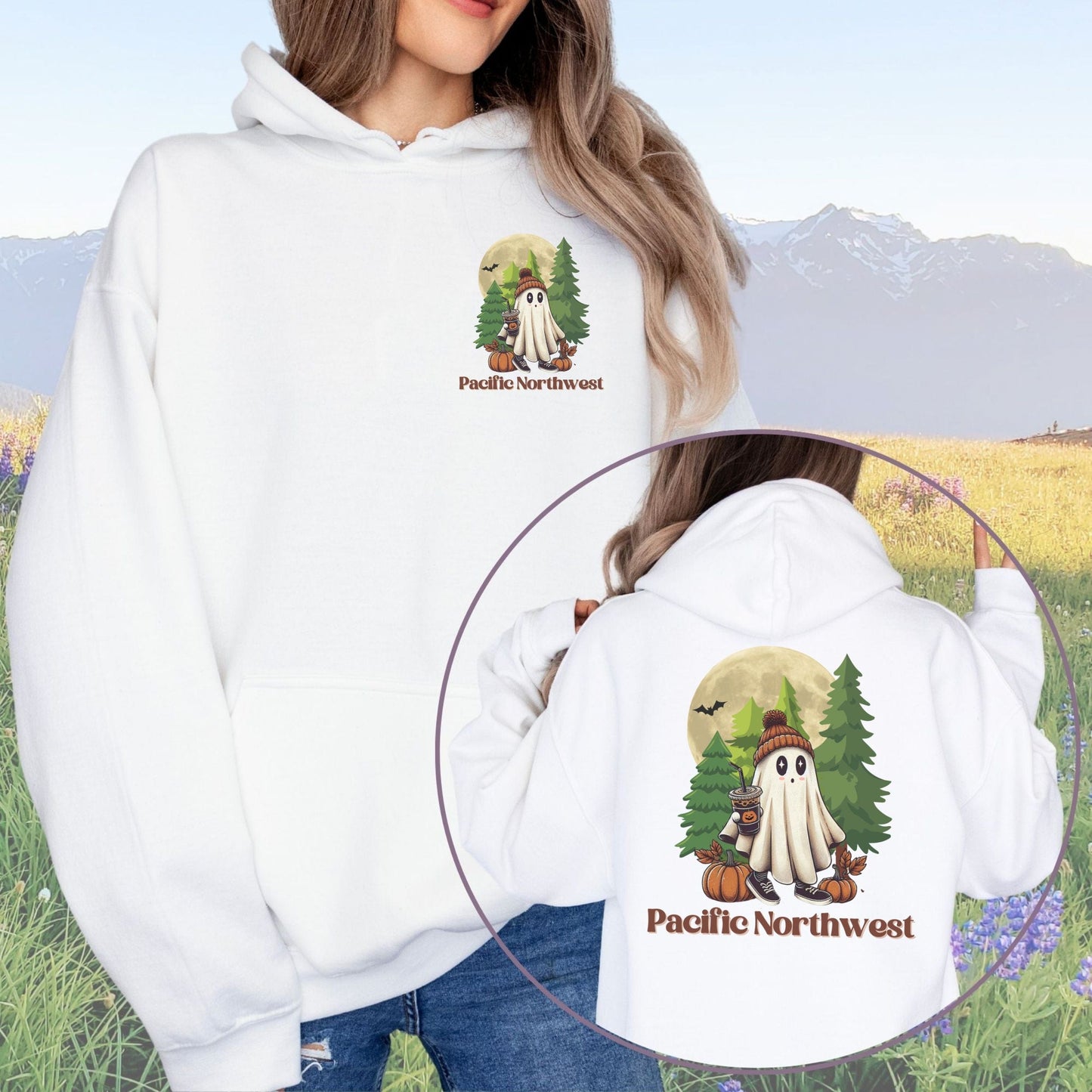 Pacific Northwest Grunge Ghost, Softstyle Hoodie