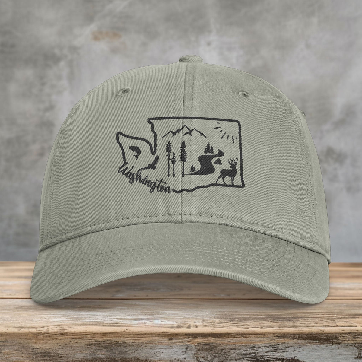 Washington Embroidered Comfort Colors Hat | PNW Outdoor Washed Cap