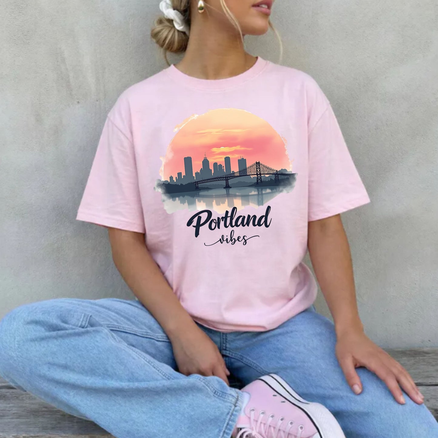 Portland Vibes Sunset Tee | Oregon Retro Graphic T-Shirt