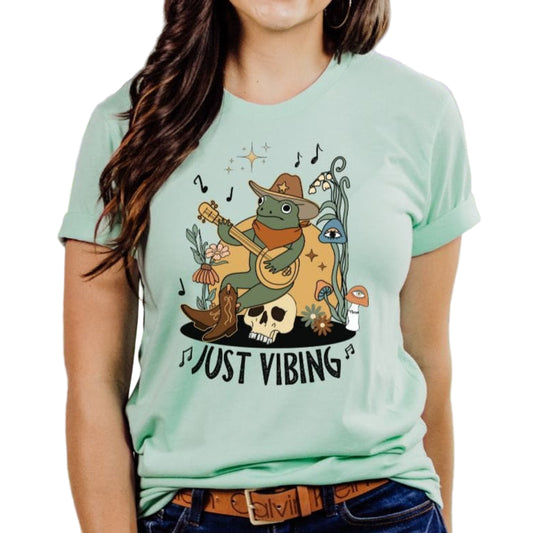Just Vibing Frog Softstyle Tee